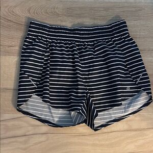Black and White Striped Women's Shorts
